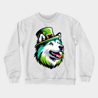 Karelian Bear Dog Celebrating Saint Patrick's Day Crewneck Sweatshirt